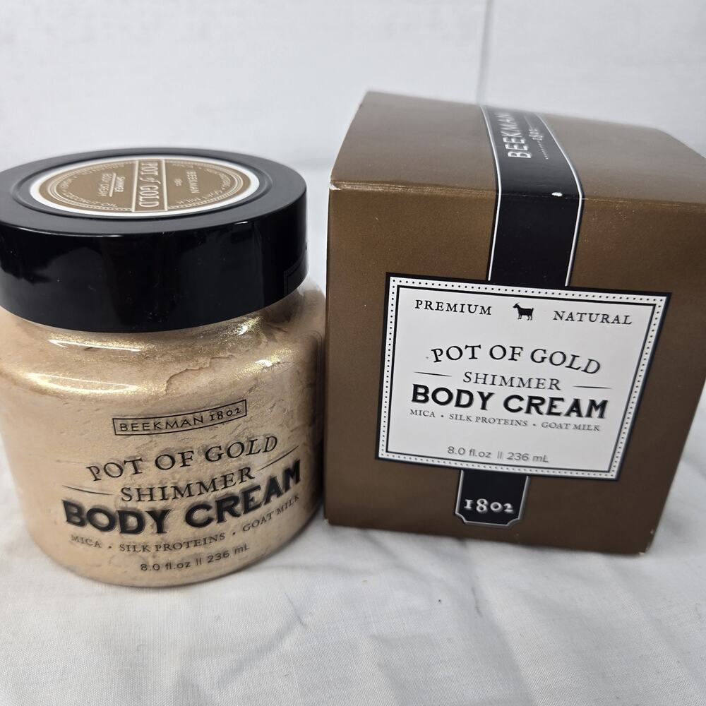 Beekman 1802 "Pot of Gold" Shimmer Goat Milk Body Cream Lotion 8 oz in BOX